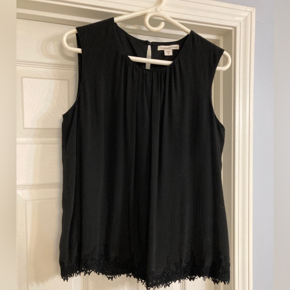 Lace-trim layered evening top